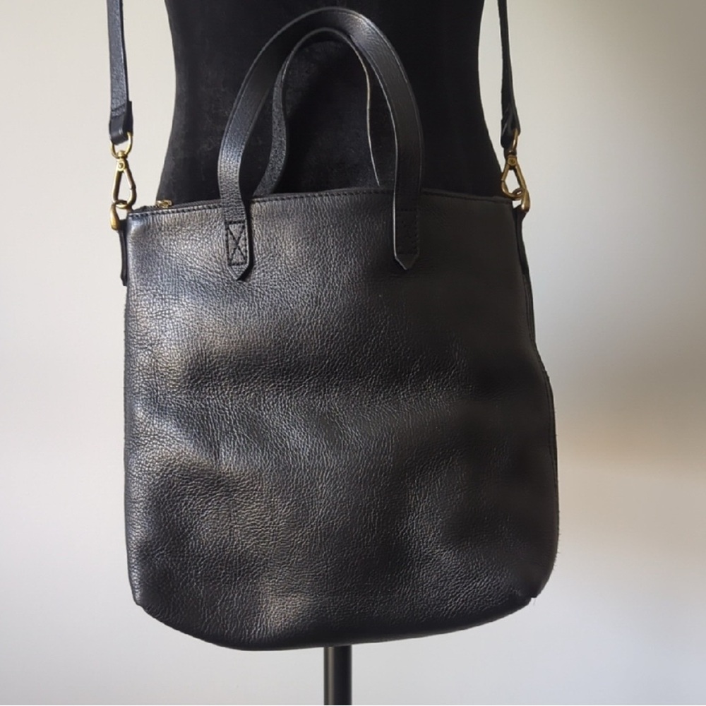 Madewell leather black small tote (missing long leather shoulder strap)